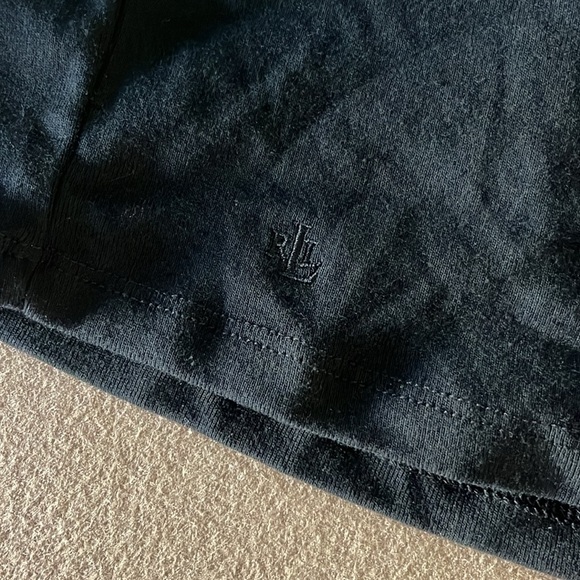 Ralph Lauren Women NWT Black Stretch Cotton V Neck Tee - 1X - Picture 13 of 13